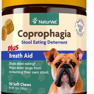 NaturVet 130 Coprophagia Stool Eating Deterrent Soft Chews, Breath Aid
